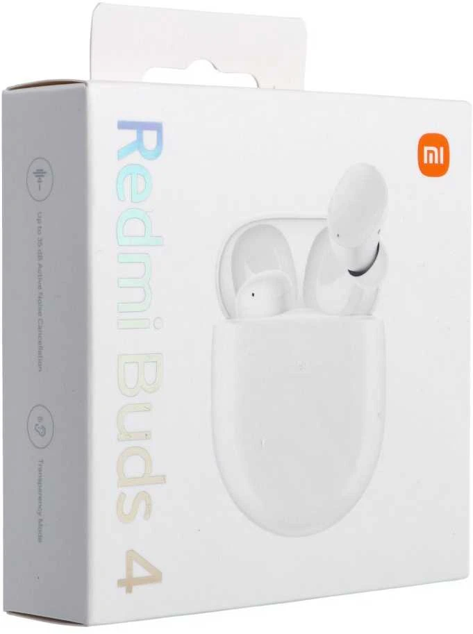 Belaidės ausinės Xiaomi Redmi Buds 4 su aktyviu triukšmo slopinimu, Baltos