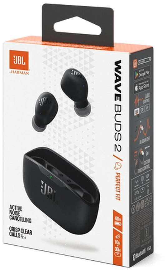 JBL Wave Buds 2 TWS belaidės ausinės, Juodos