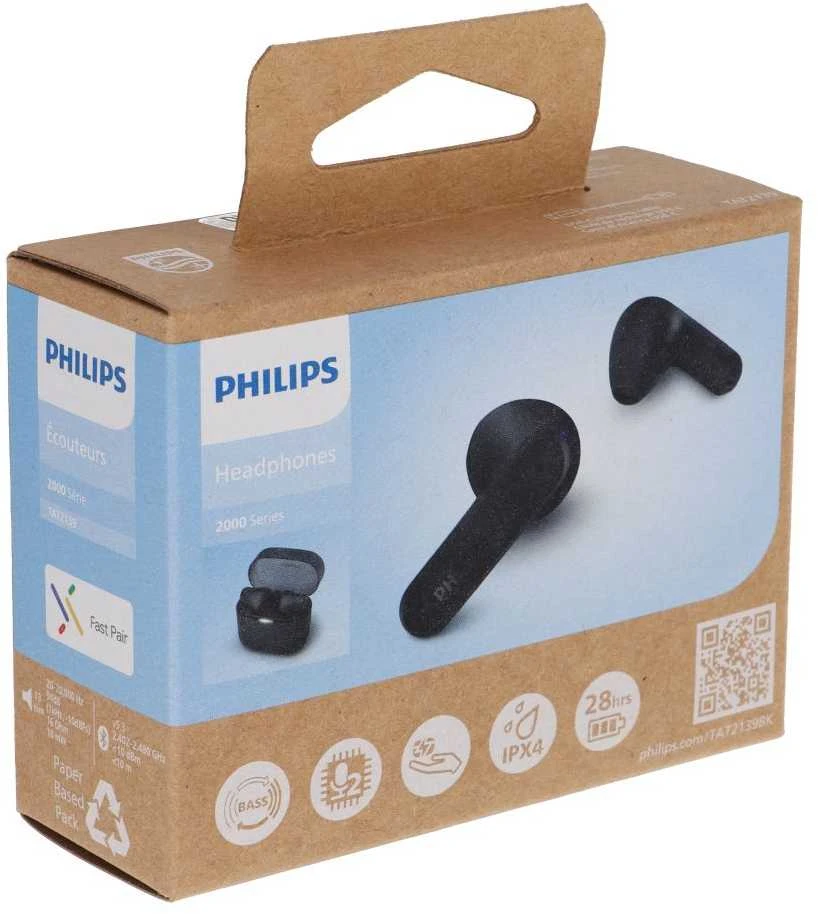 Ausinės Philips TAT2139WT/00, Juodos