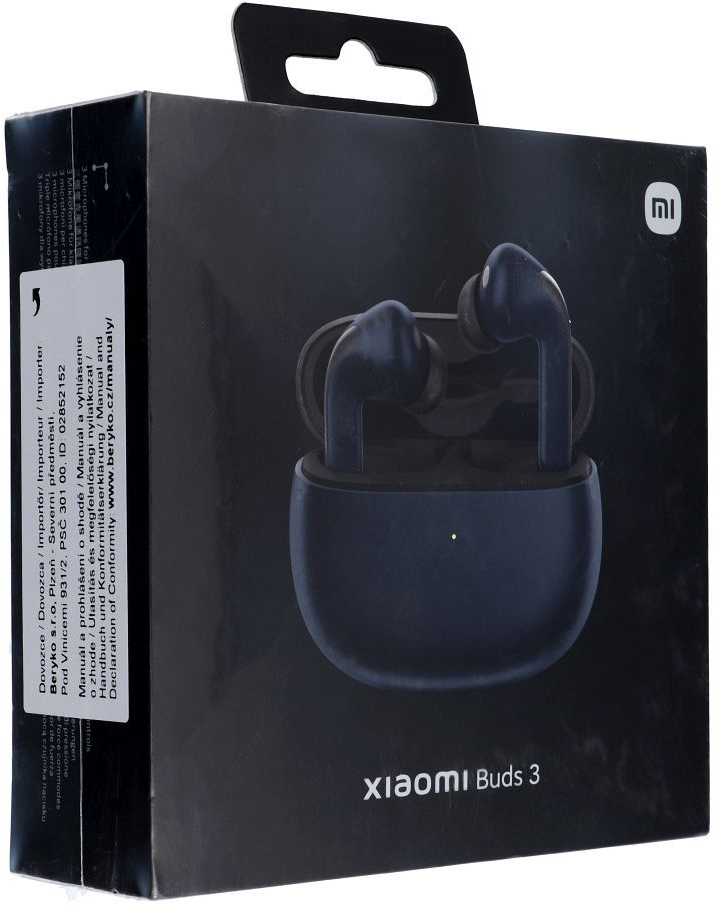 HiFi HD Belaidės Ausinės Xiaomi Buds 3 su HRTF garso suderinimu bei aktyviu triukšmo slopinimu, Juodos