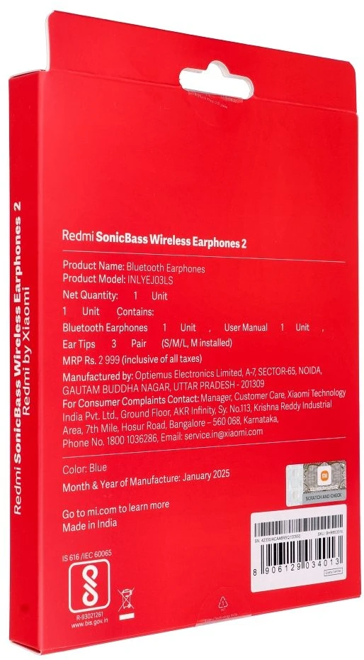 Store24 Xiaomi Redmi SonicBass Belaidės Earphone 2 Mėlyna