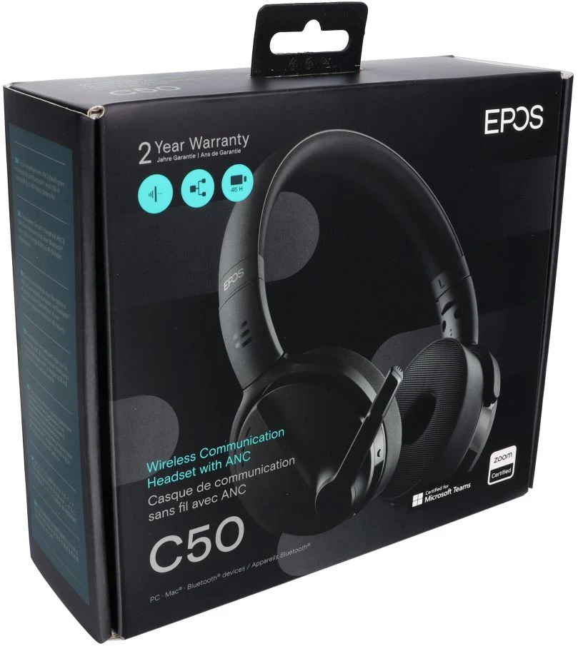Ausinės belaidės su lankeliu ant galvos Sennheiser Epos C50 juoda