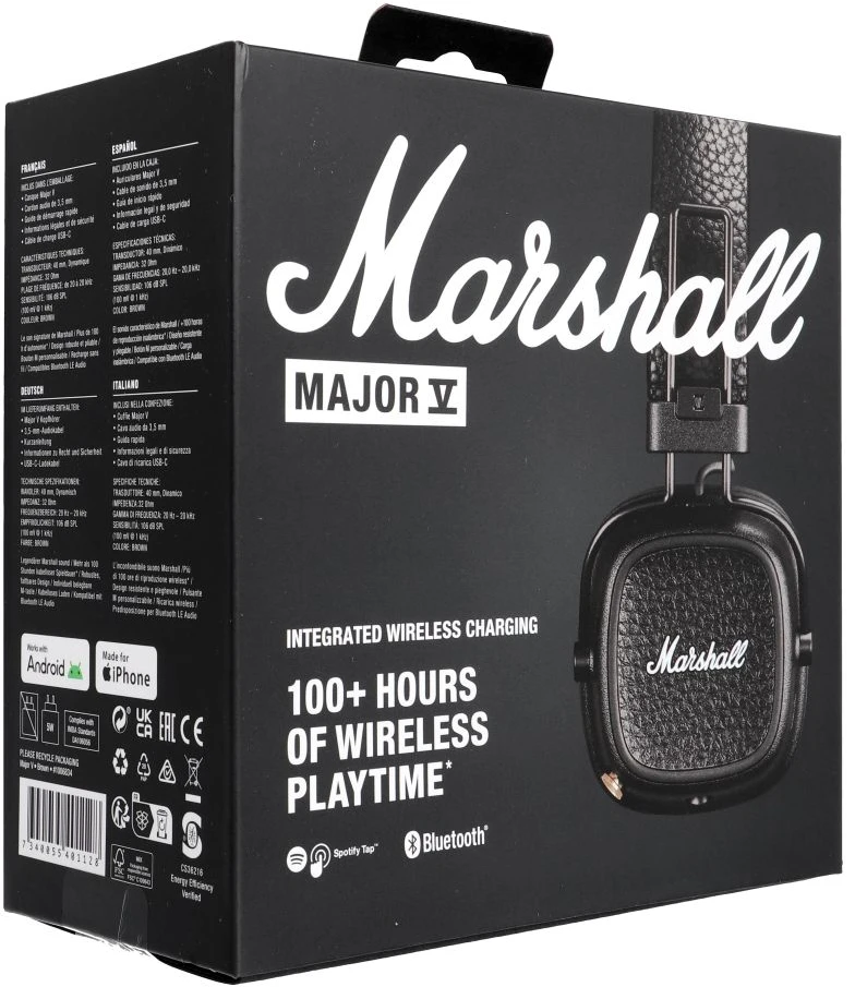 Ausinės Marshall Major V, Rudos spalvos