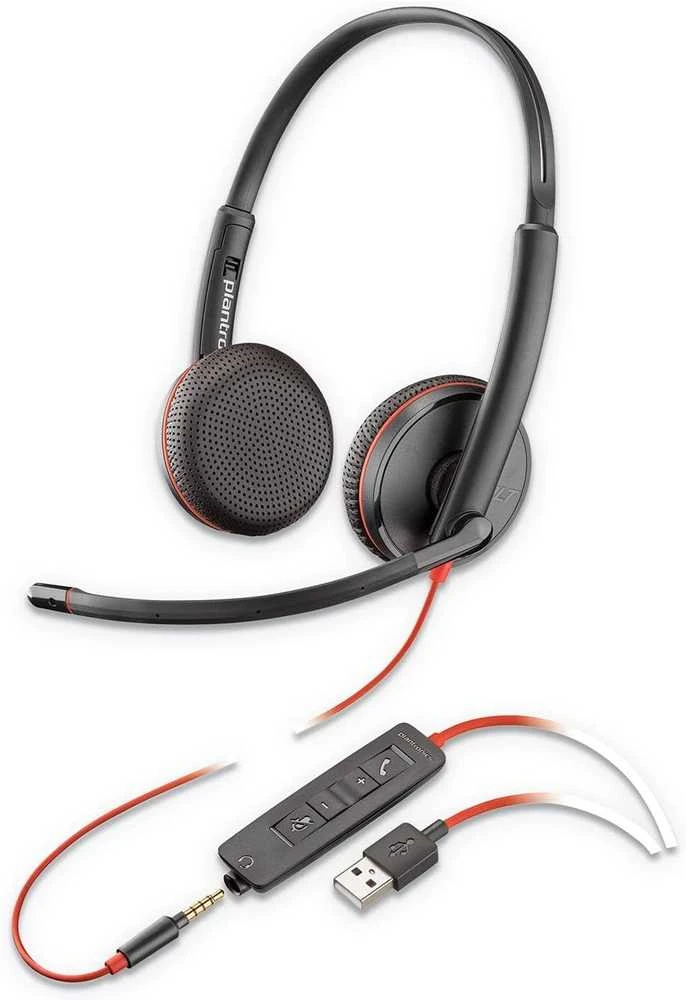Plantronics Poly BLACKWIRE,C3225 USB-A Poly USB-A Ausinės Su mikrofonu Juodas USB Type-A su laidu