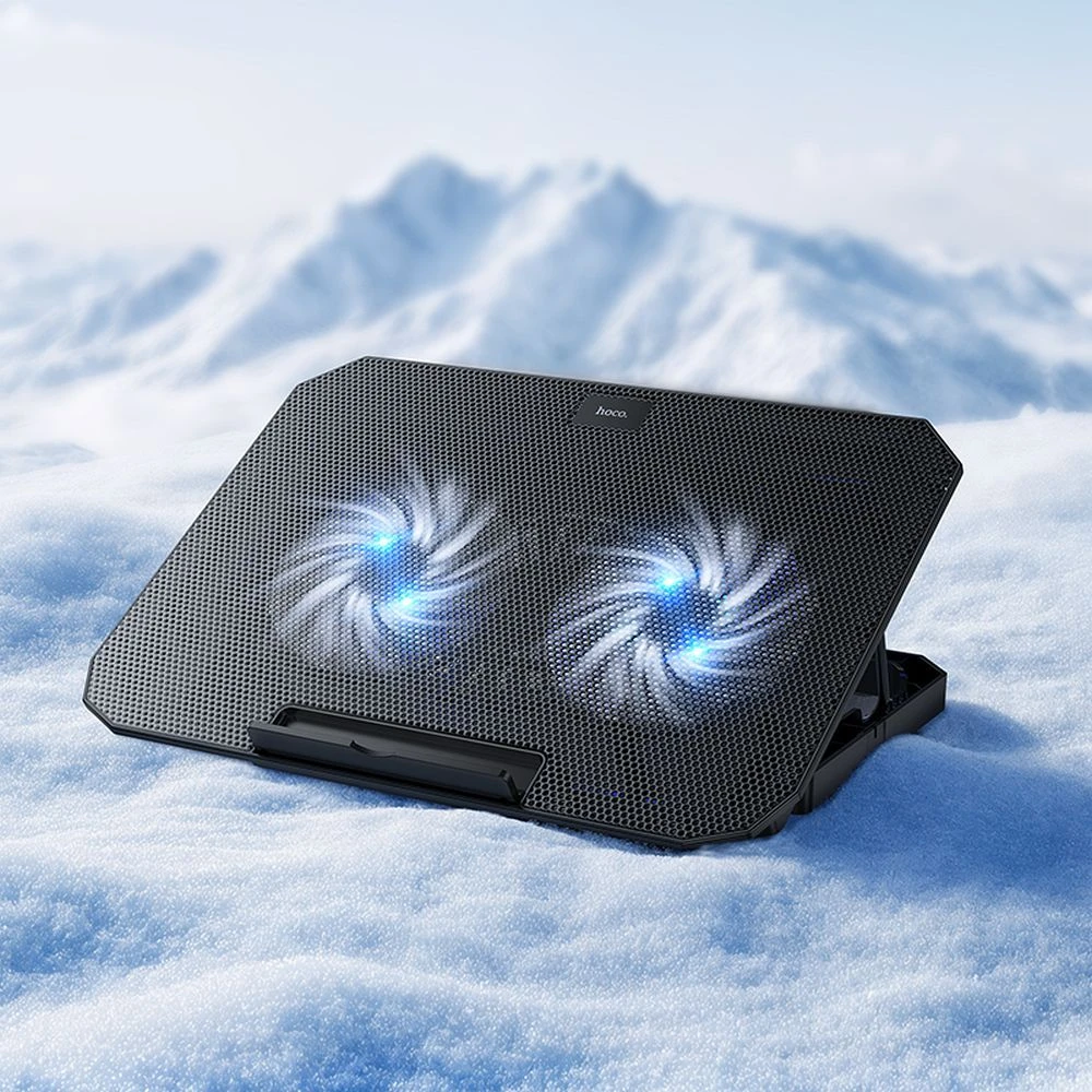 Aušinimo dėklas skirtas laptop regulowana 2 x USB A LED Hoco GA4 juoda