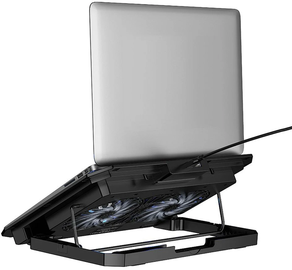 Aušinimo dėklas skirtas laptop regulowana 2 x USB A LED Hoco GA4 juoda