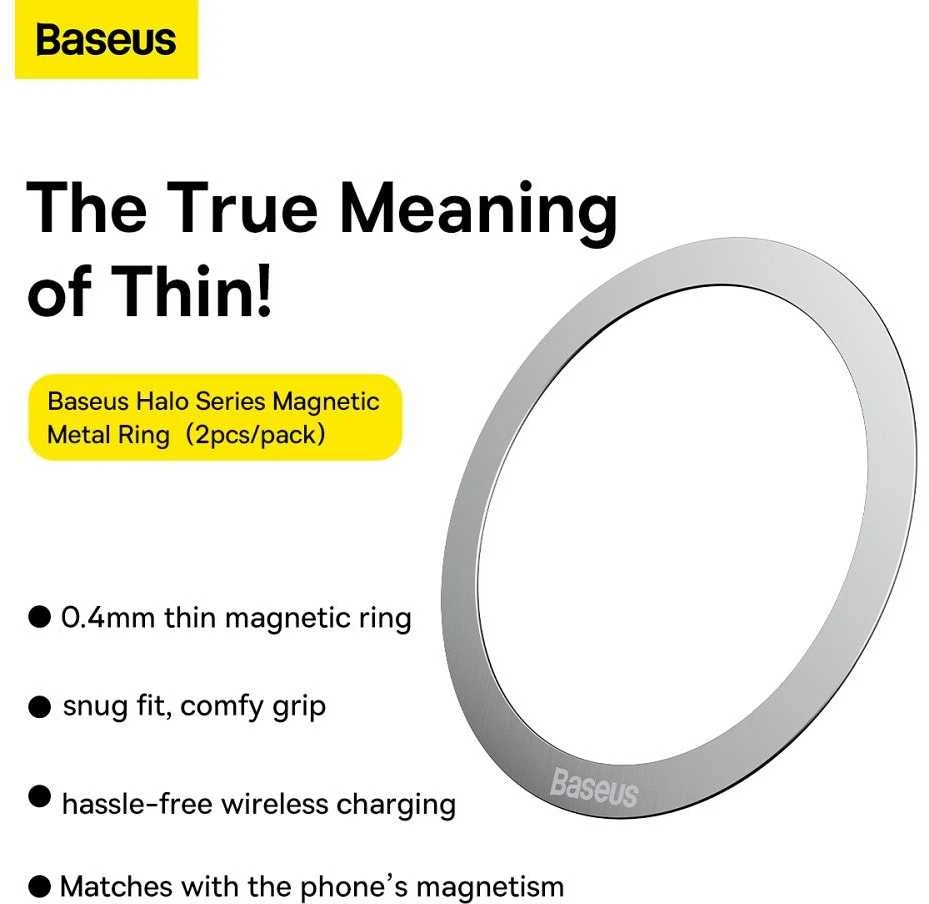 Baseus Halo magnetinis žiedas telefonams, MagSafe (sidabrinis)
