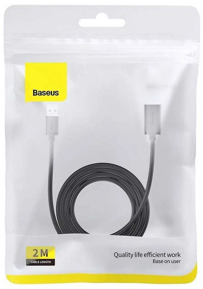 USB 3.0 prailginimo kabelis Baseus vyris į moterišką, AirJoy serija, 2m (juodas)