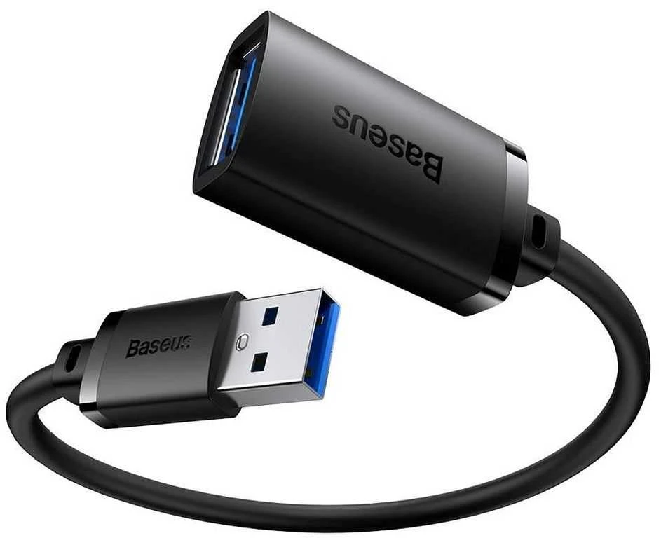 USB 3.0 prailginimo kabelis Baseus vyris į moterišką, AirJoy serija, 2m (juodas)