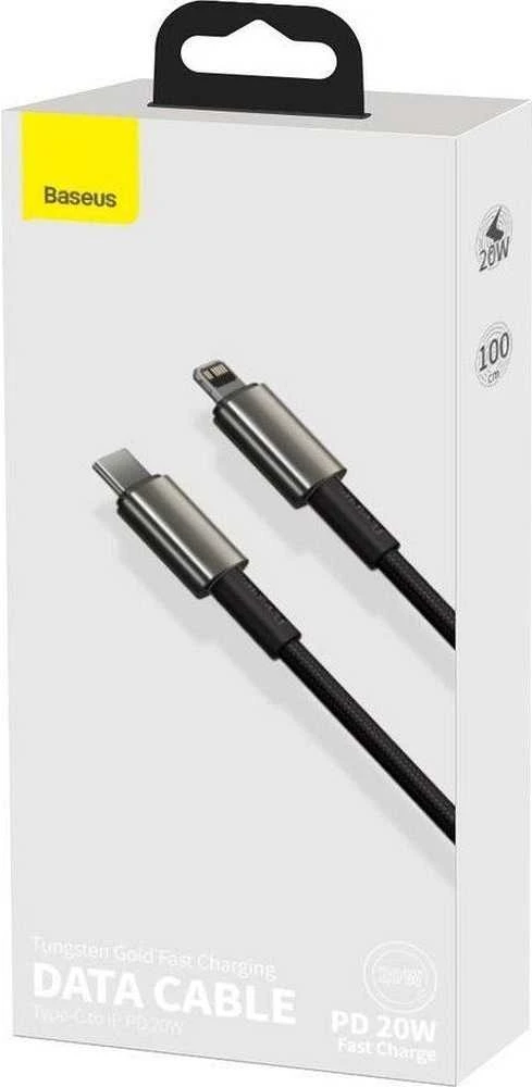 Baseus USB C tipo laidas - žaibiškai greitas įkrovimas su maitinimo šaltiniu 20W 2m Juodas (Juodas)