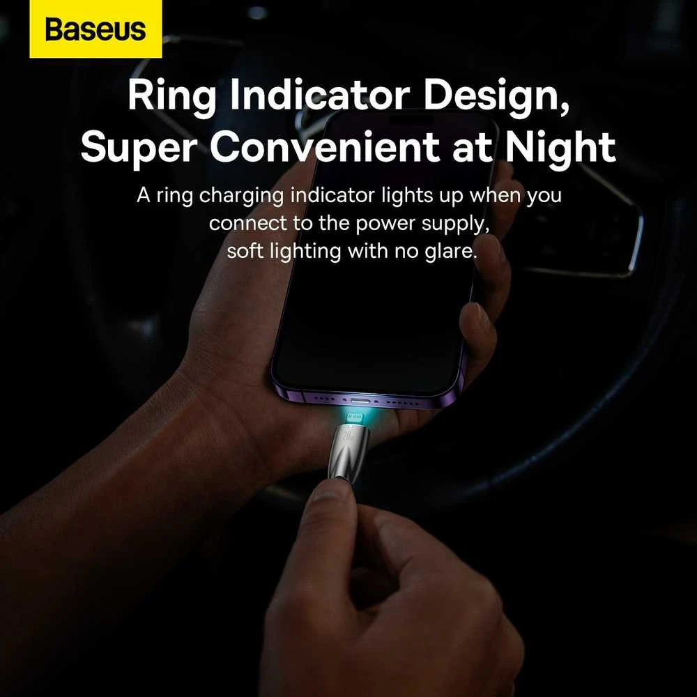 USB-C laidas, skirtas Lightning Baseus Glimmer Series, 20W, 2m (juodas)
