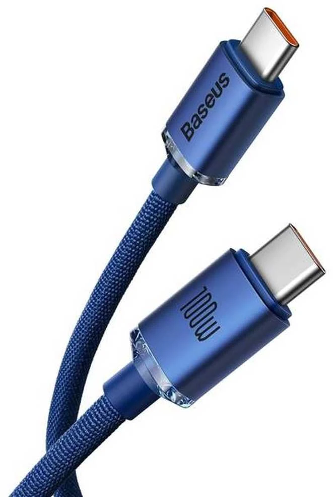 Baseus Crystal Shine kabelis USB-C - USB-C 100W 1.2m mėlynas