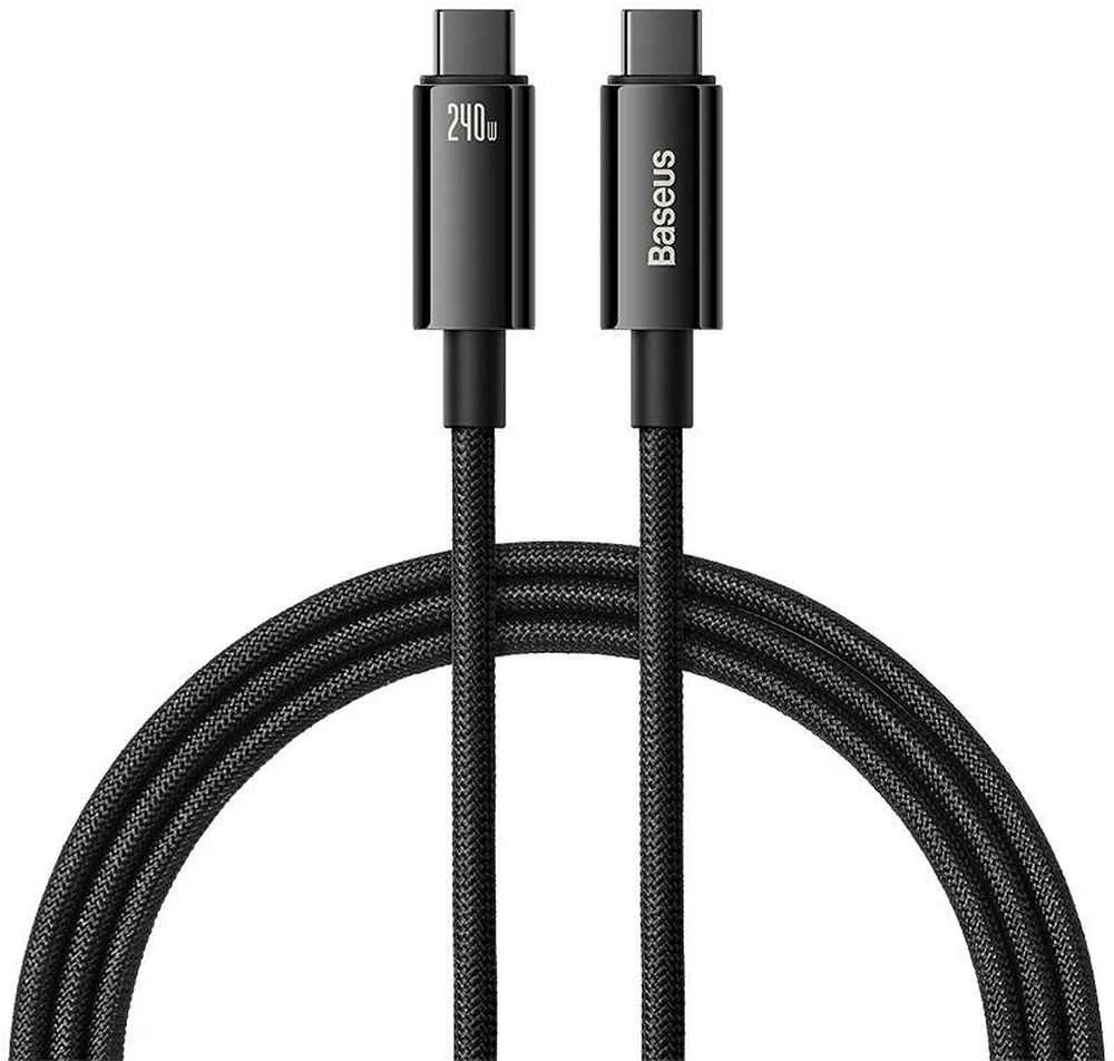 USB-C į USB-C laidas Baseus Tungsten Gold 240W 2 m (juodas)