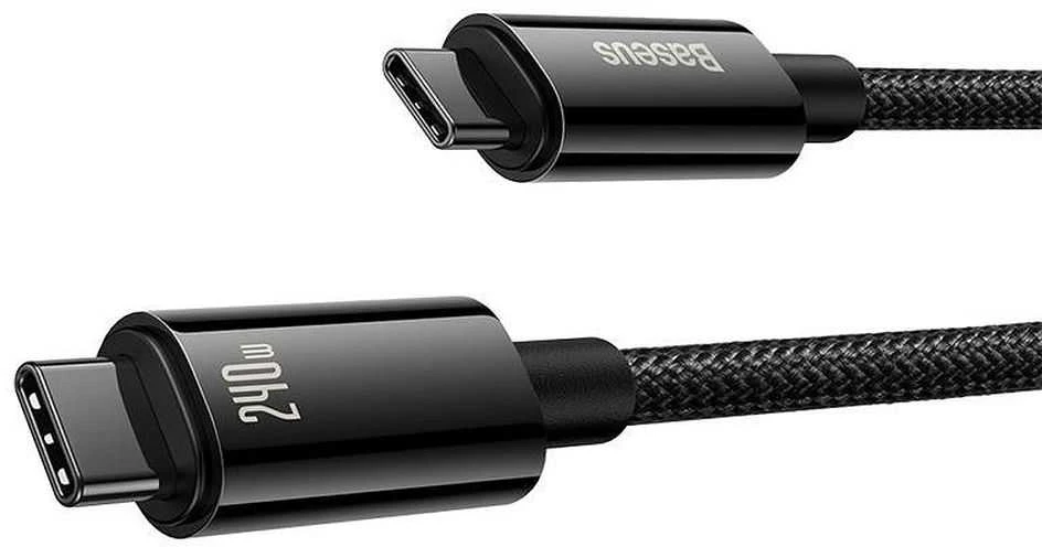 USB-C į USB-C laidas Baseus Tungsten Gold 240W 2 m (juodas)