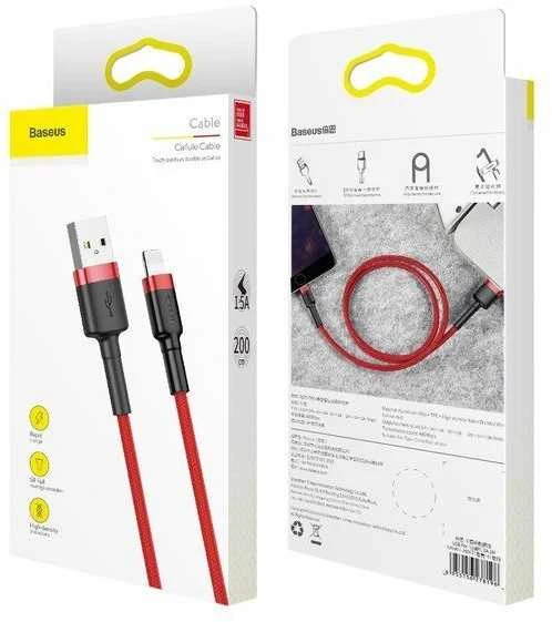 Baseus Cafule kabelis USB Lightning 1.5A 2m - Raudonas