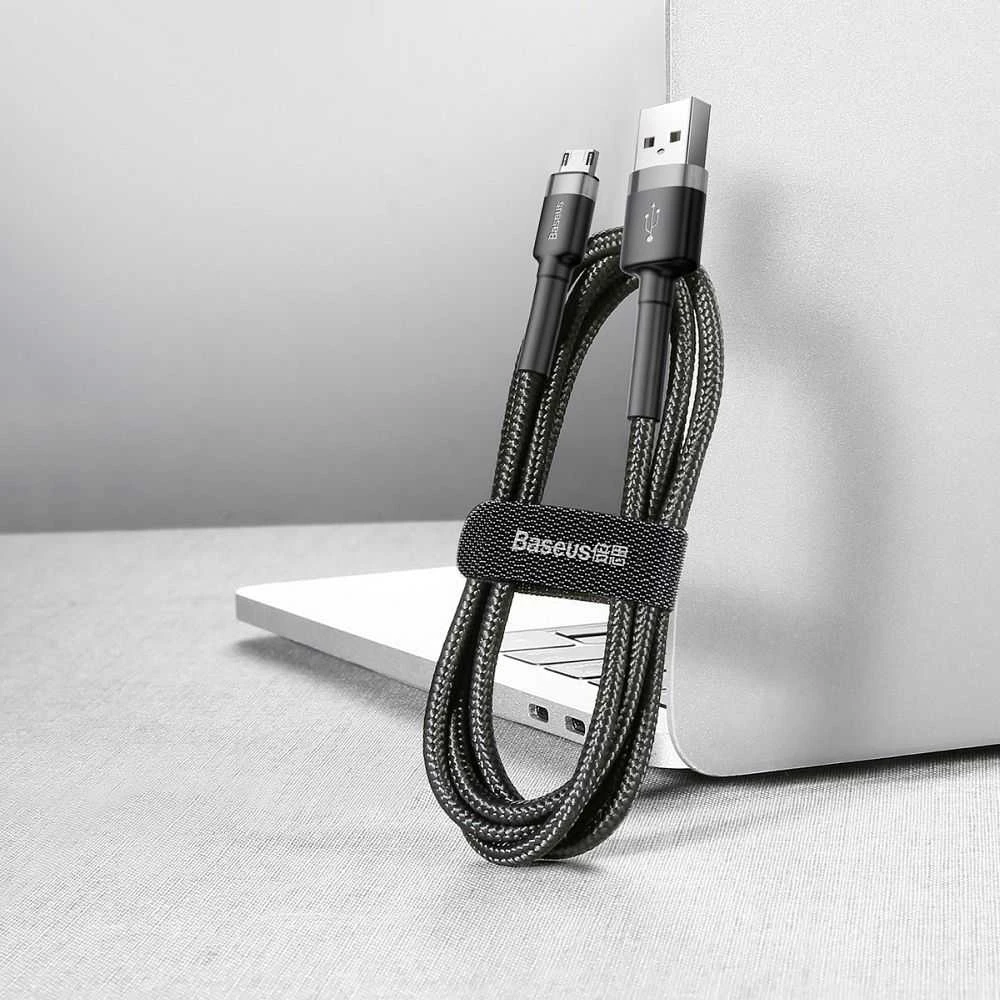 Baseus Cafule USB Lightning kabelis 2.4A 0.5m - Pilkas / Juodas