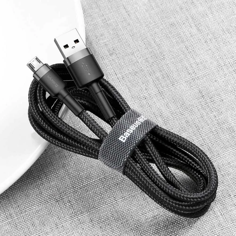 Baseus Cafule USB Lightning kabelis 2.4A 0.5m - Pilkas / Juodas