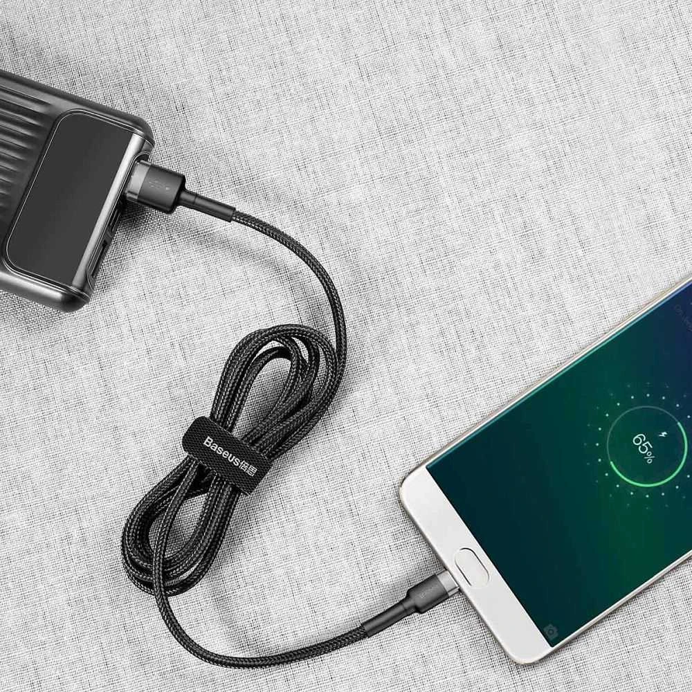 Baseus Cafule USB Lightning kabelis 2.4A 0.5m - Pilkas / Juodas