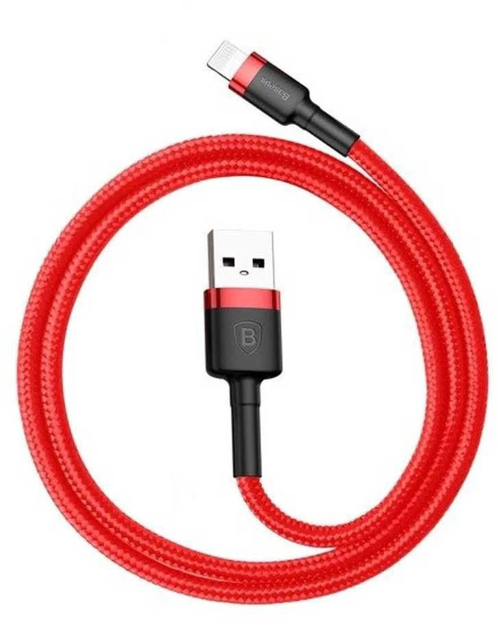 Baseus Cafule USB Lightning kabelis 2.4A 1m - Juoda / Raudona