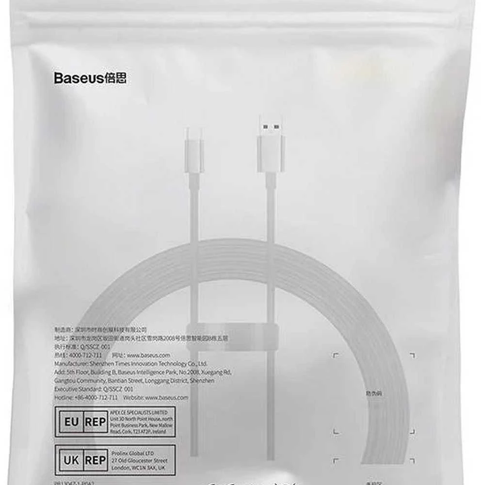 USB laidas per USB-C Baseus Superior 100W 2m (juodas)