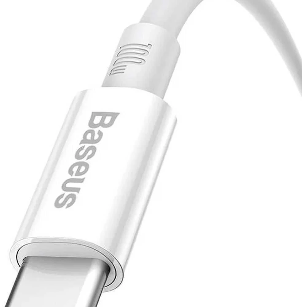 USB laidas per USB-C Baseus Superior 100W 0.25m (baltas)