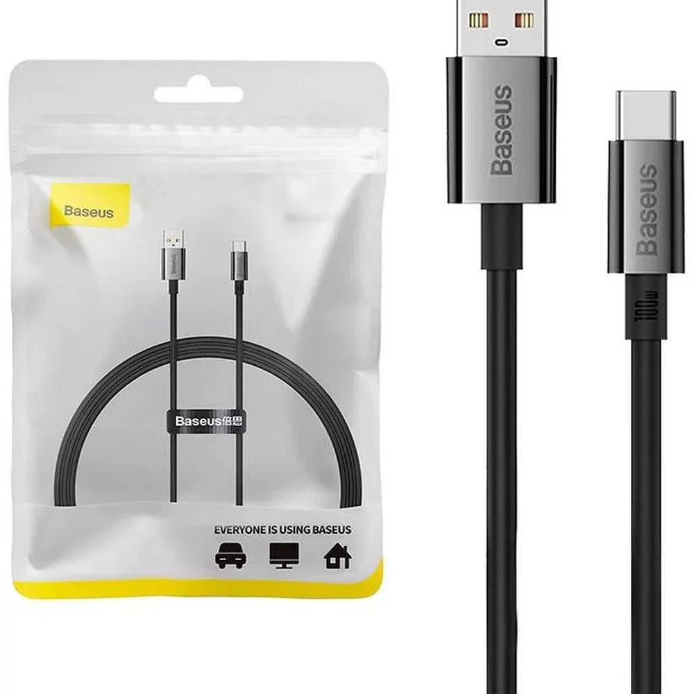 USB laidas per USB-C Baseus Superior 100W 1m (juodas)