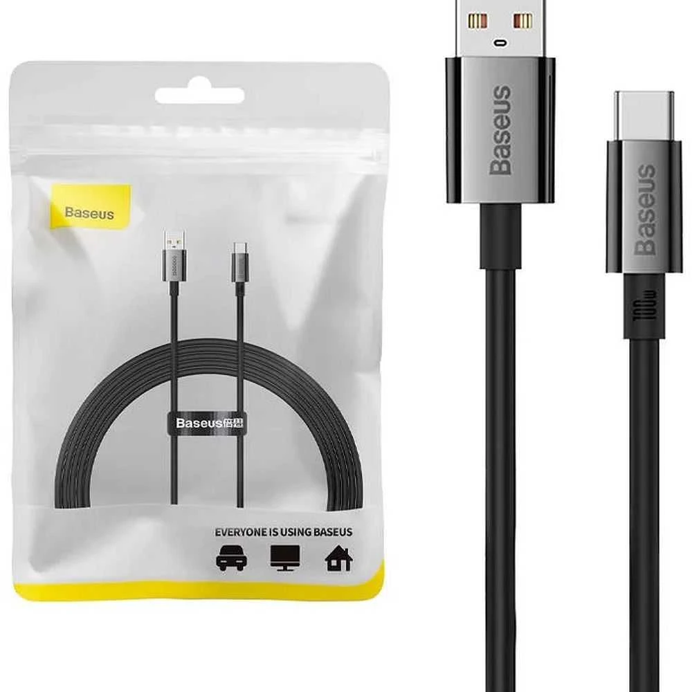 USB laidas per USB-C Baseus Superior 100W 2m (juodas)