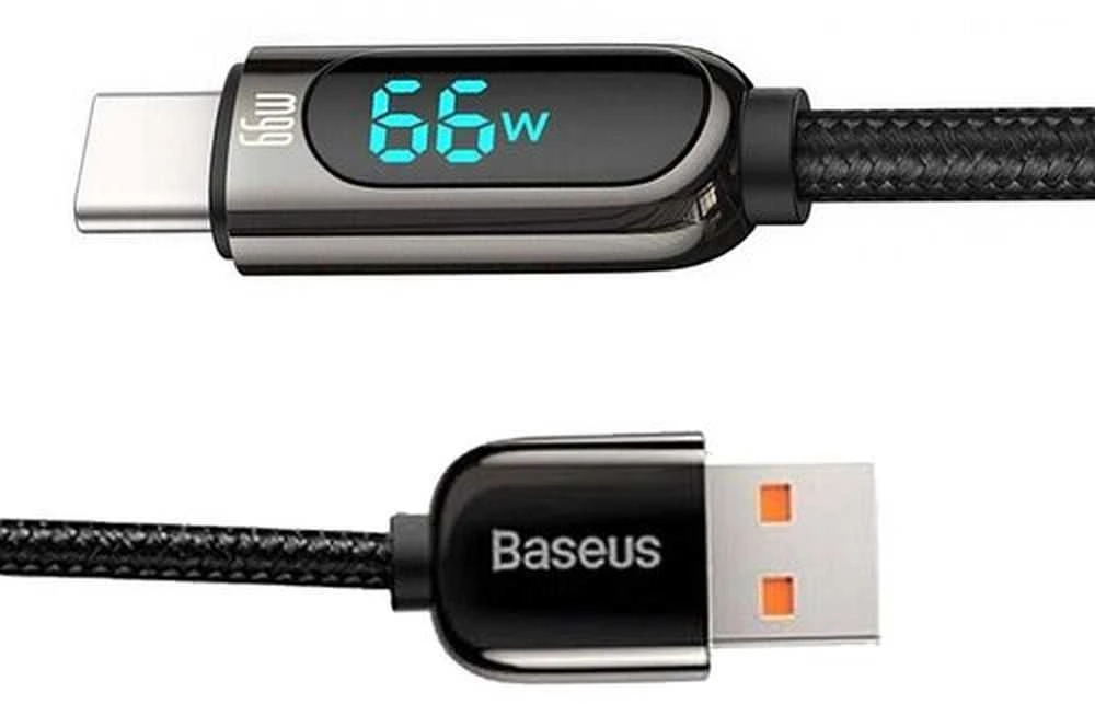 Baseus Ekranas USB - USB C kabelis 66W 1m - Juodas
