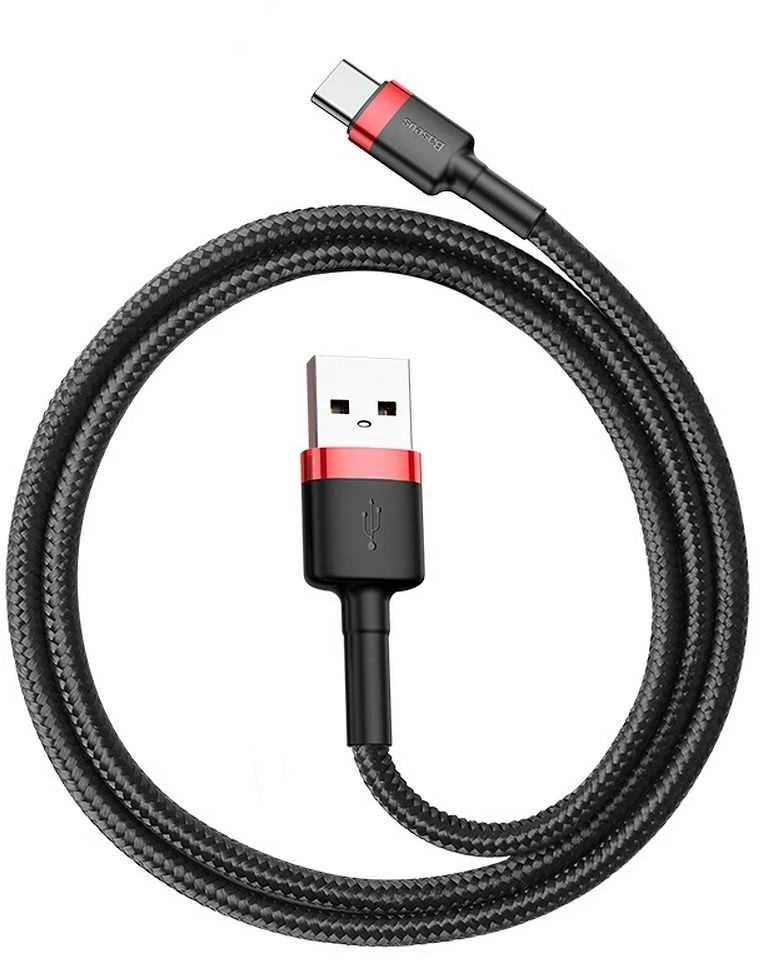 Baseus Cafule kabelis USB-C 3A 0.5m - Juodas / Raudonas