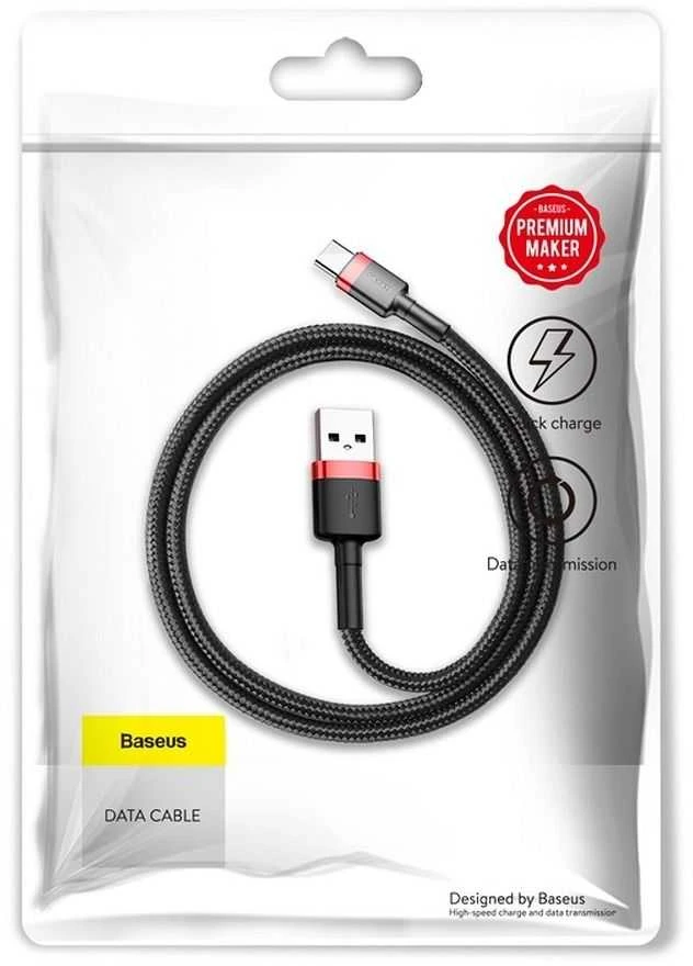 Baseus Cafule kabelis USB-C 3A 0.5m - Juodas / Raudonas
