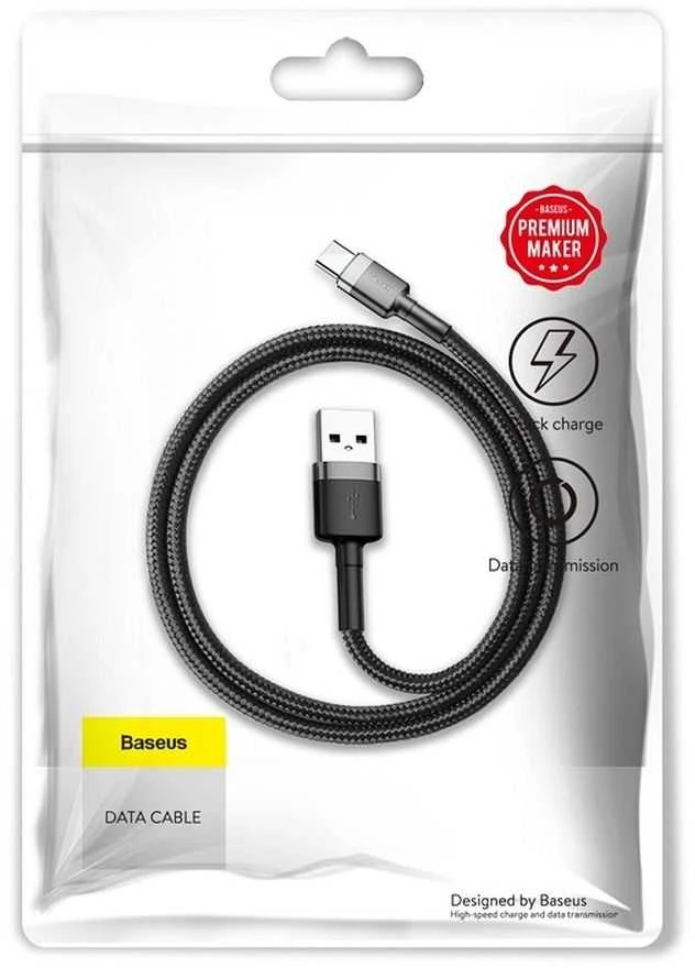 Baseus Cafule kabelis USB-C 3A 0.5m - Pilkas / Juodas