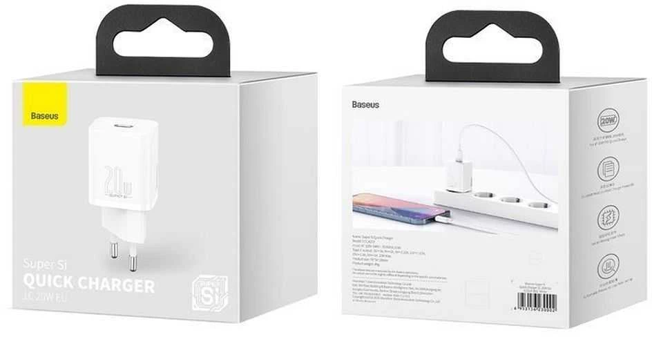 Baseus Super Si greitas įkroviklis 1C 20W - Baltas