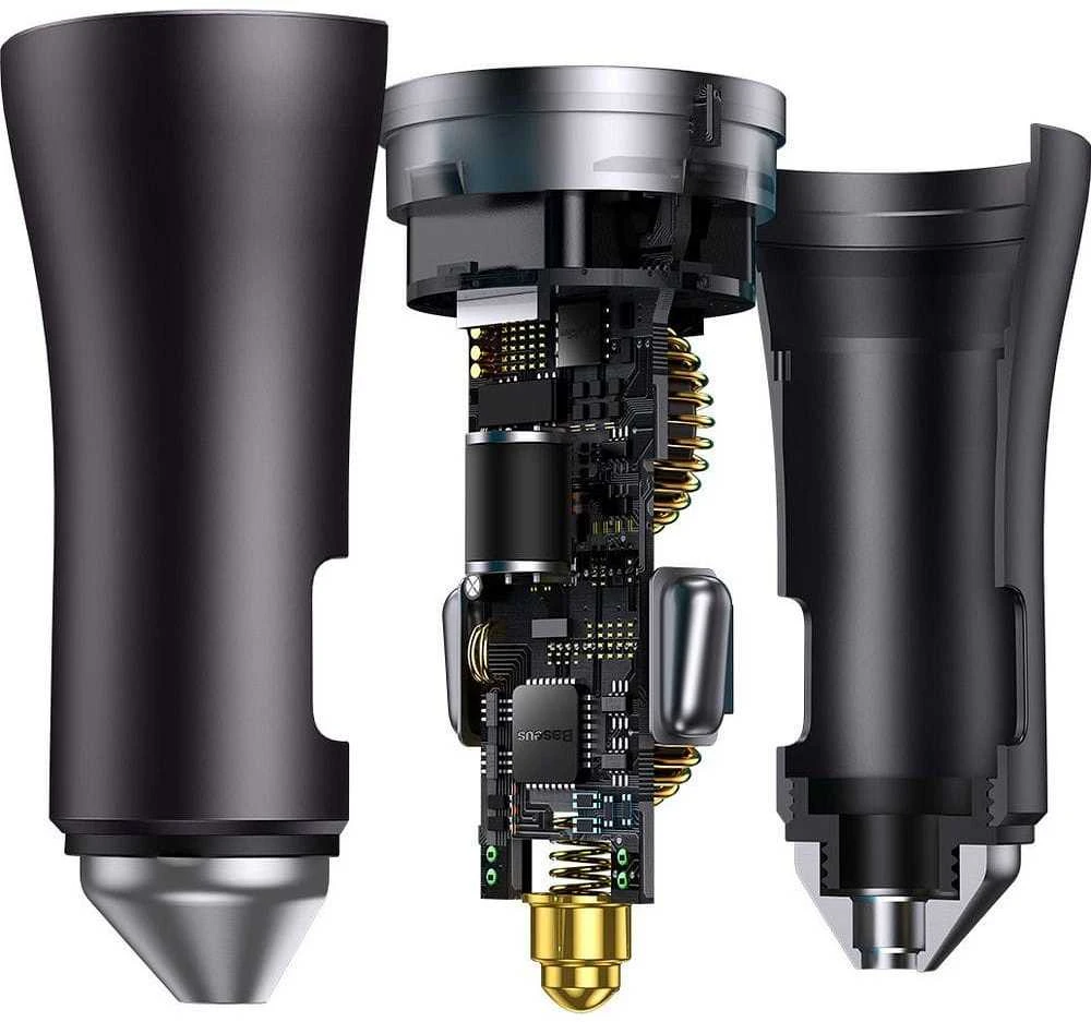 Baseus Golden Contactor Pro automobilinis įkroviklis 2x USB-C 40W - Tamsiai pilka