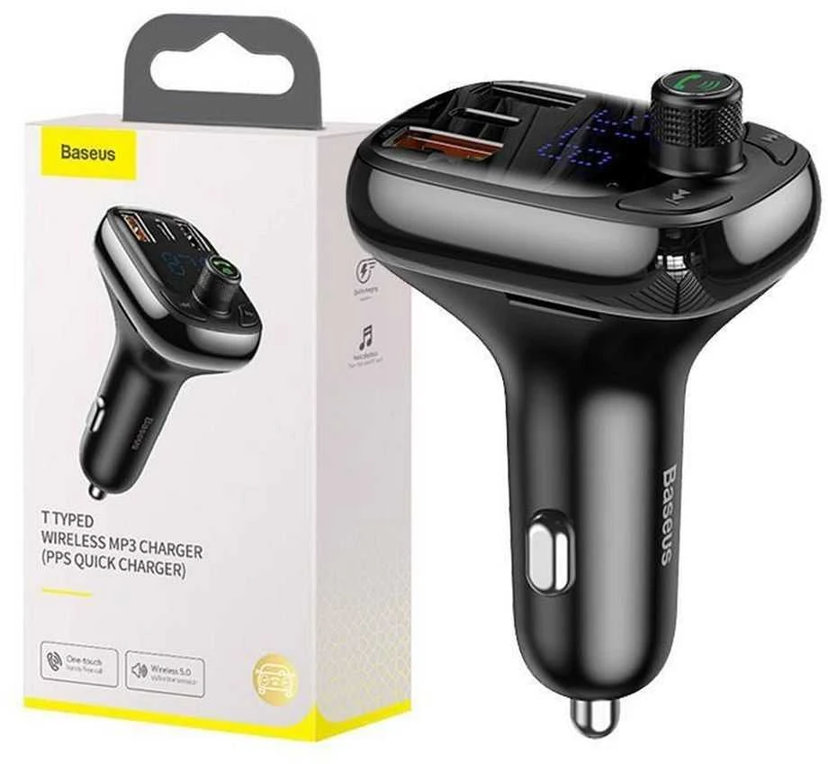 Automobilinis Bluetooth MP3 grotuvas Baseus T Shaped S-13 Juodas OS