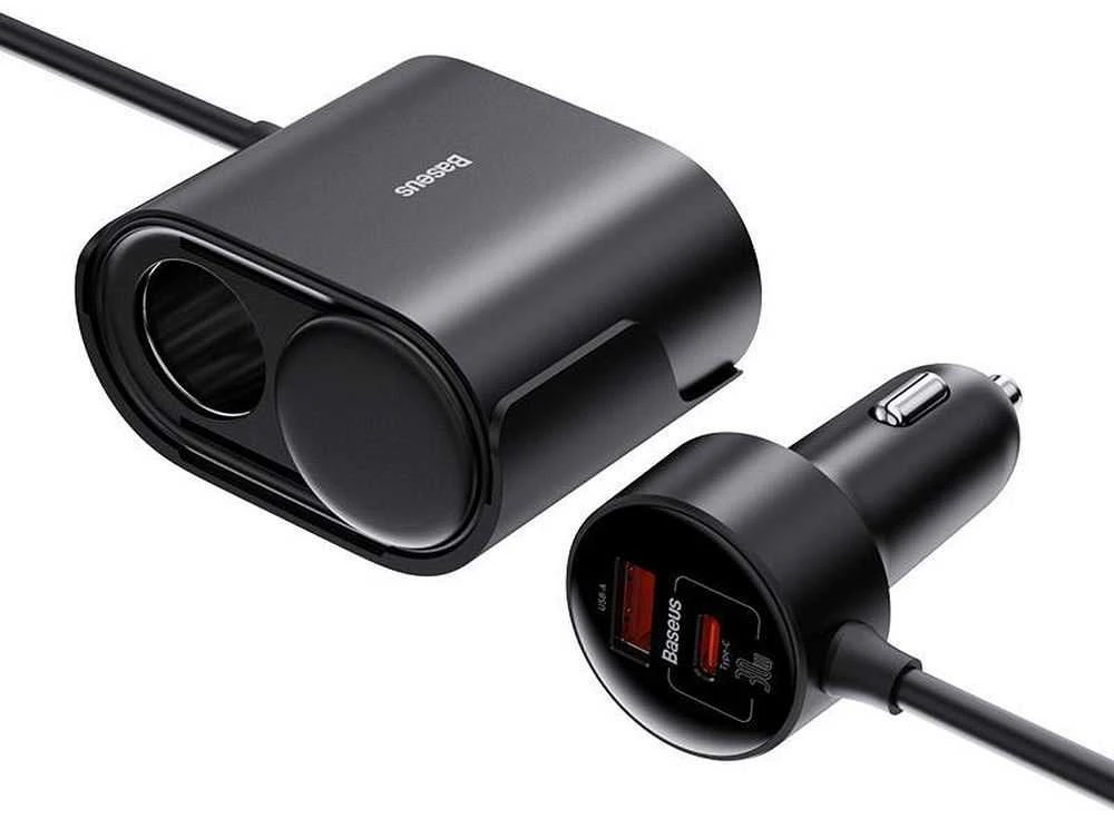 High Efficiency Pro 1-2-2 automobilinis cigarečių žiebtuvėlis Baseus 30W (juodas)