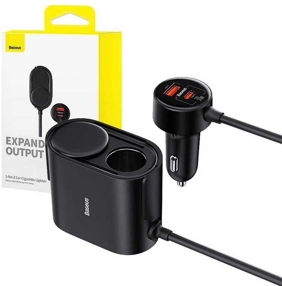 High Efficiency Pro 1-2-2 automobilinis cigarečių žiebtuvėlis Baseus 30W (juodas)
