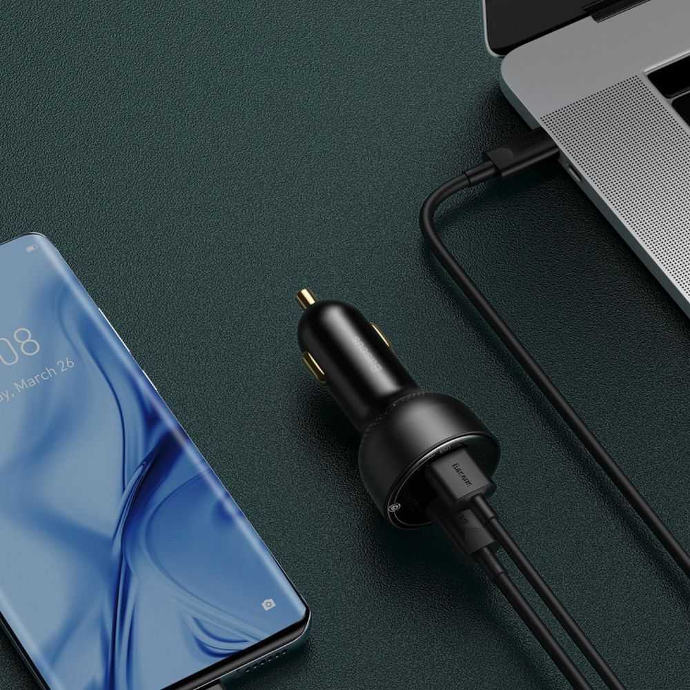 Baseus CCZX-01 automobilinis įkroviklis USB-C, 100W - juodas