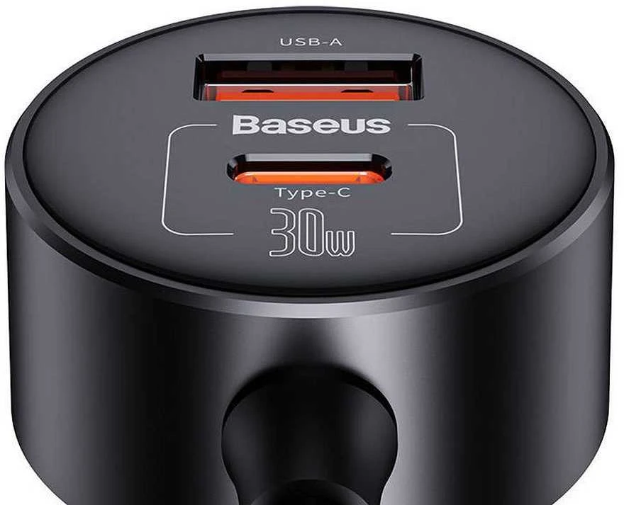 High Efficiency Pro 1-2-2 automobilinis cigarečių žiebtuvėlis Baseus 30W (juodas)