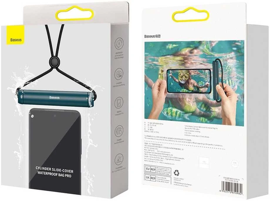 Baseus Cylinder Slide-cover vandeniui atsparus išmaniojo telefono dėklas - mėlynas