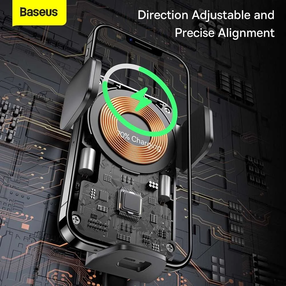 Baseus Automobilinis laikiklis 4.7-7.5" ekranų telefonams su belaidžiu Qi įkrovimu 15W, IR jutikliu