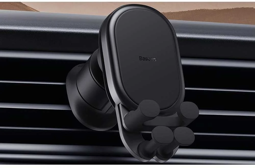 Baseus Automobilinis laikiklis 5.4-6.7" ekranų telefonams su belaidžiu įkrovimu 15W, juodas