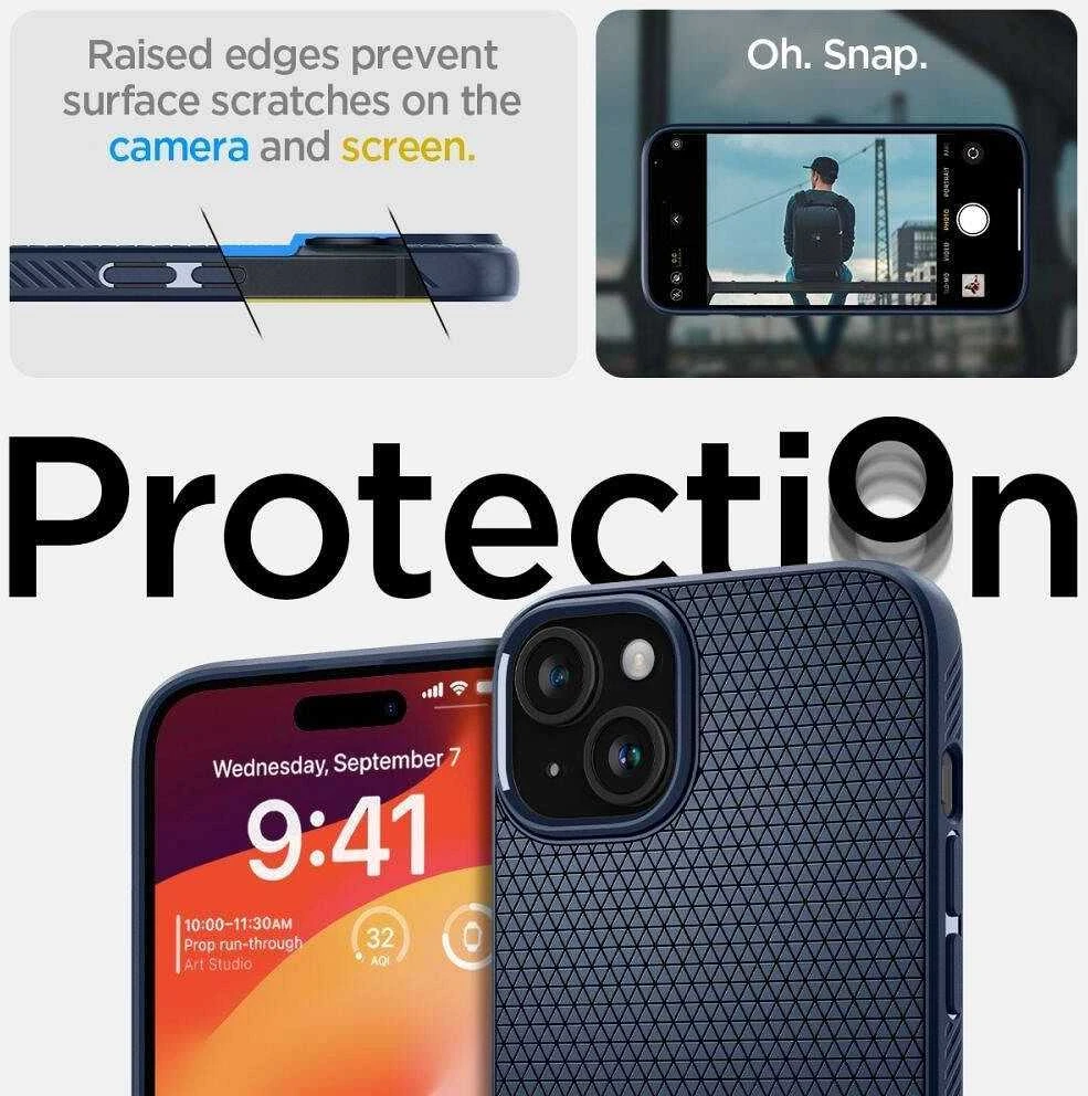 Spigen Liquid Air Apple iPhone 16 – dėklas telefonui mėlynos spalvos