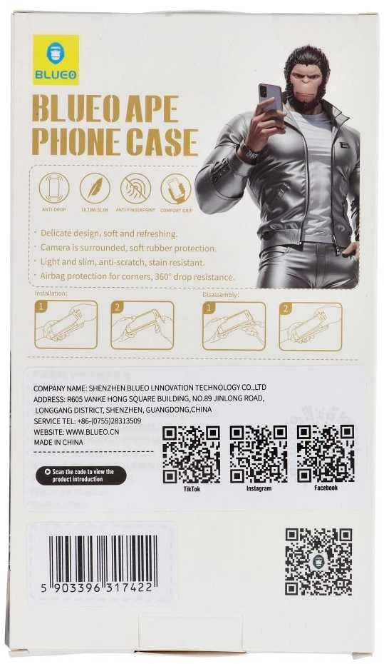 BLUEO APE dėklas telefonui - Apple iPhone 16 Pro pilkos spalvos