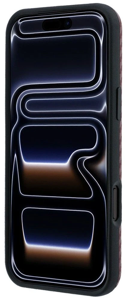 BMW M Carbon Metal Logo MagSafe dėklas, skirtas iPhone 17 Pro Max / 18 Pro Max – Bordo