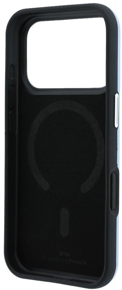 BMW Sign Deboss Quilted Metal Logo MagSafe dėklas iPhone 18 Pro Max / 17 Pro Max - Mėlyna