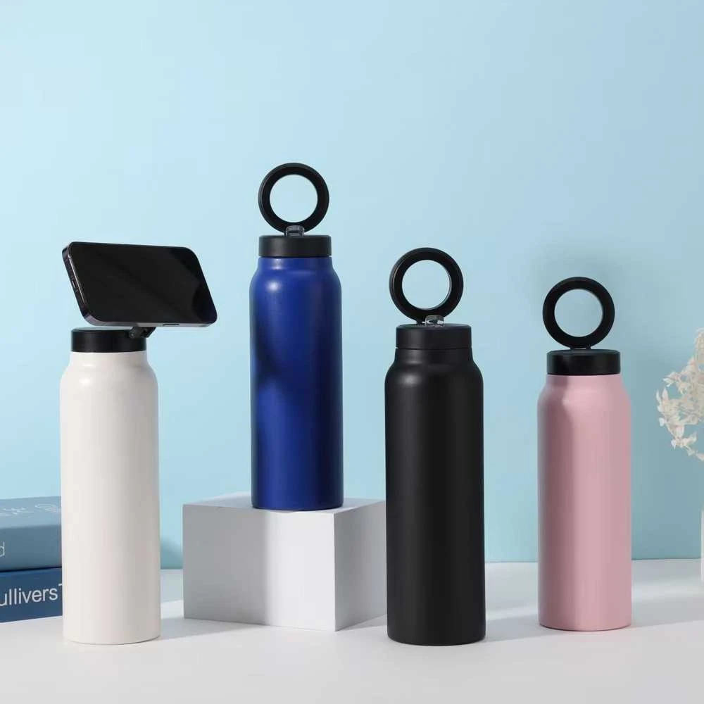 Gertuvė Oem Buteliukas / bidon na wodę metal su laikikliu kompatybilnym su Magsafe 950ml rožinė