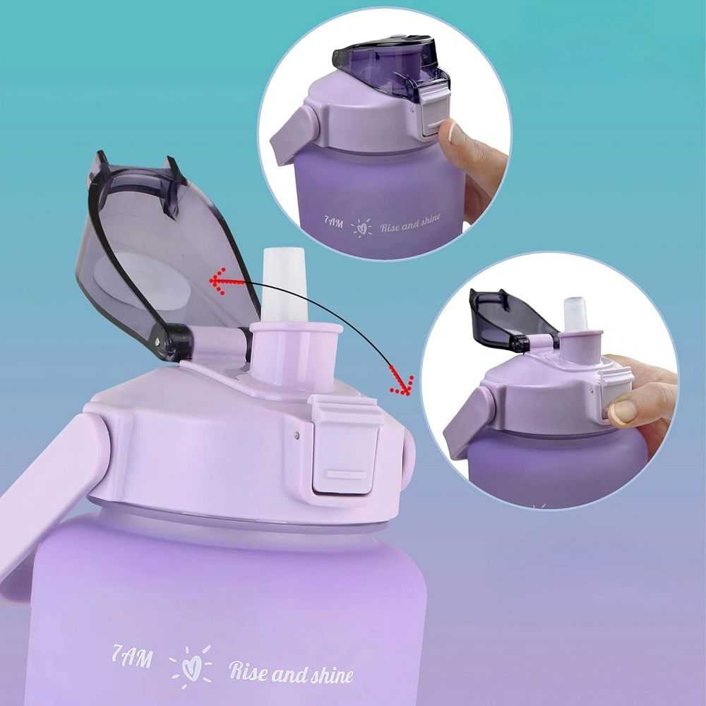 Bez Marki Oem Vanduo bottle with a straw with a motivational measuring 2L RC-K-992 violetinė mėlynas