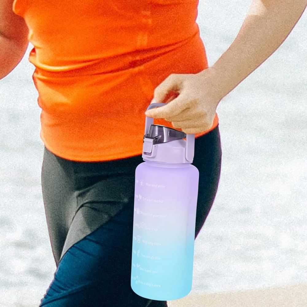 Bez Marki Oem Vanduo bottle with a straw with a motivational measuring 2L RC-K-992 violetinė mėlynas