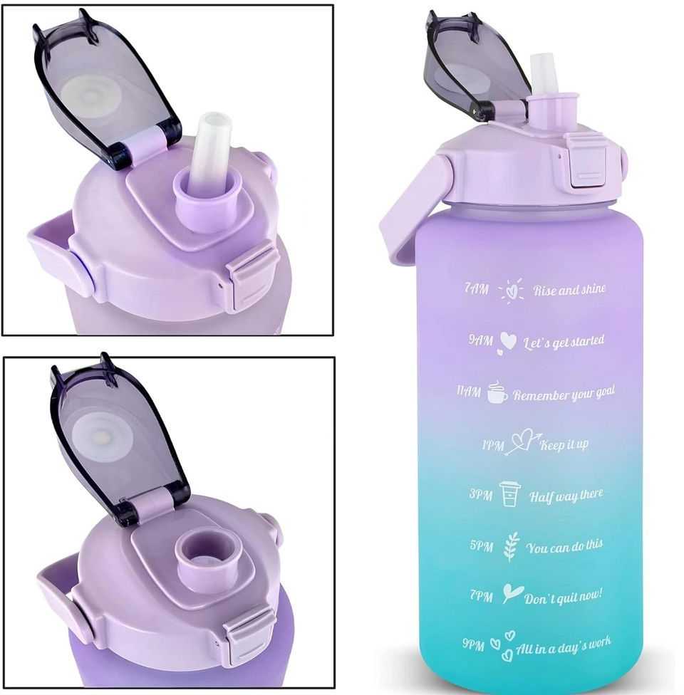 Bez Marki Oem Vanduo bottle with a straw with a motivational measuring 2L RC-K-992 violetinė mėlynas