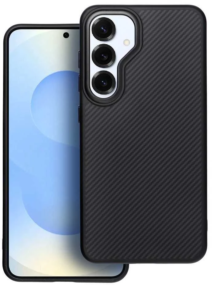 Oem Carbon Elite Mag dėklas suderinamas su MagSafe skirtas Samsung Galaxy S25 ULTRA juodos spalvos